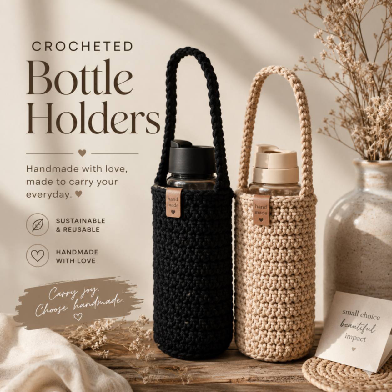 Crochet bottle holders