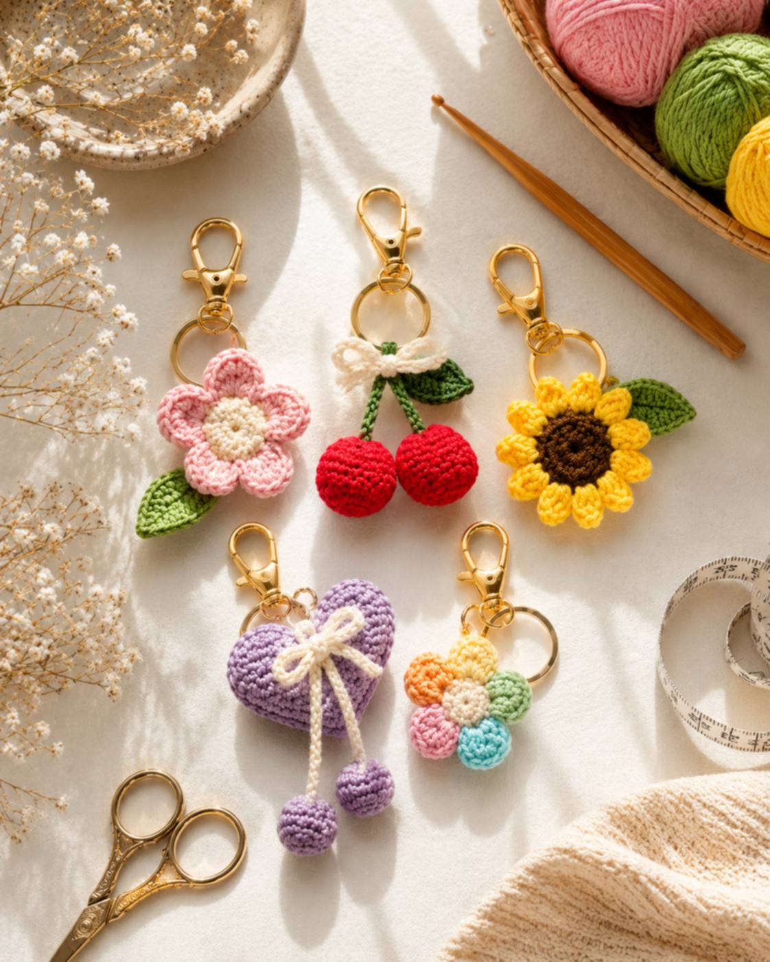 Crochet keychains